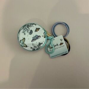 Goody x MaKenzie Childs Hair Tie Set with Floral Case - Blue and Black